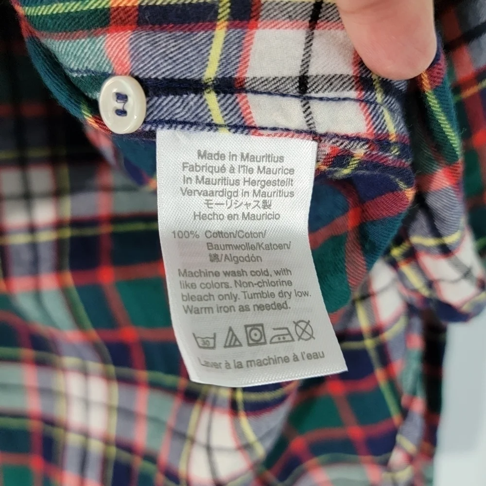 J.CREW Always Women's Green/Red/White Plaid Holidays Schaket Sz 6 Long Sleeve